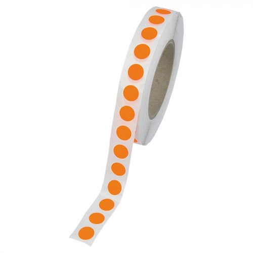 Klika - Etiket 12 mm rond fluor oranje 1000 rol