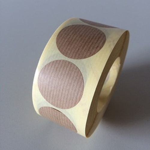 Klika - Etiquette 35 mm ronde kraft marron 1000 rouleau 20 pièces