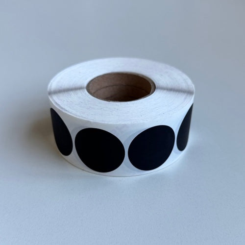 Klika - Etiquette 35 mm ronde noire 1000 rouleau 11 pièces