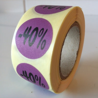 Klika - Etiquette violet 27mm -40% 500/rouleau 40 pièces