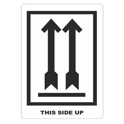 Klika - Étiquette blanc/noir 70x110mm This Side Up