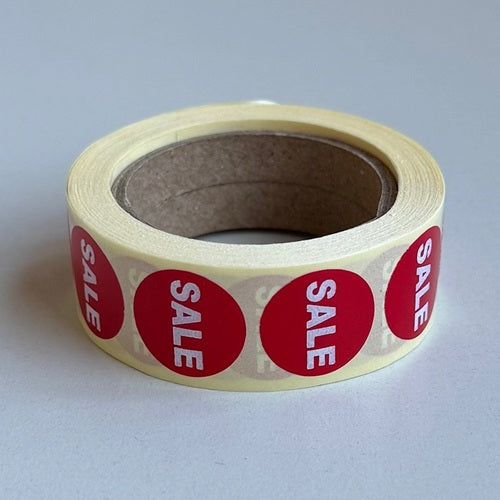 Klika - Etiket rood/wit 20mm SALE 500/rol
