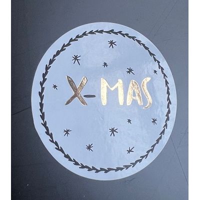 Klika - Etiquette X - blanc/or/noir 40mm