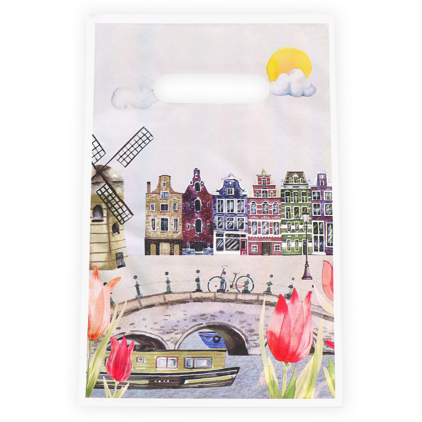 Klika - Tas | Tulp | Gerecycled LDPE | gestanste handgreep | 20x30cm | draagtas | 1000 stuks