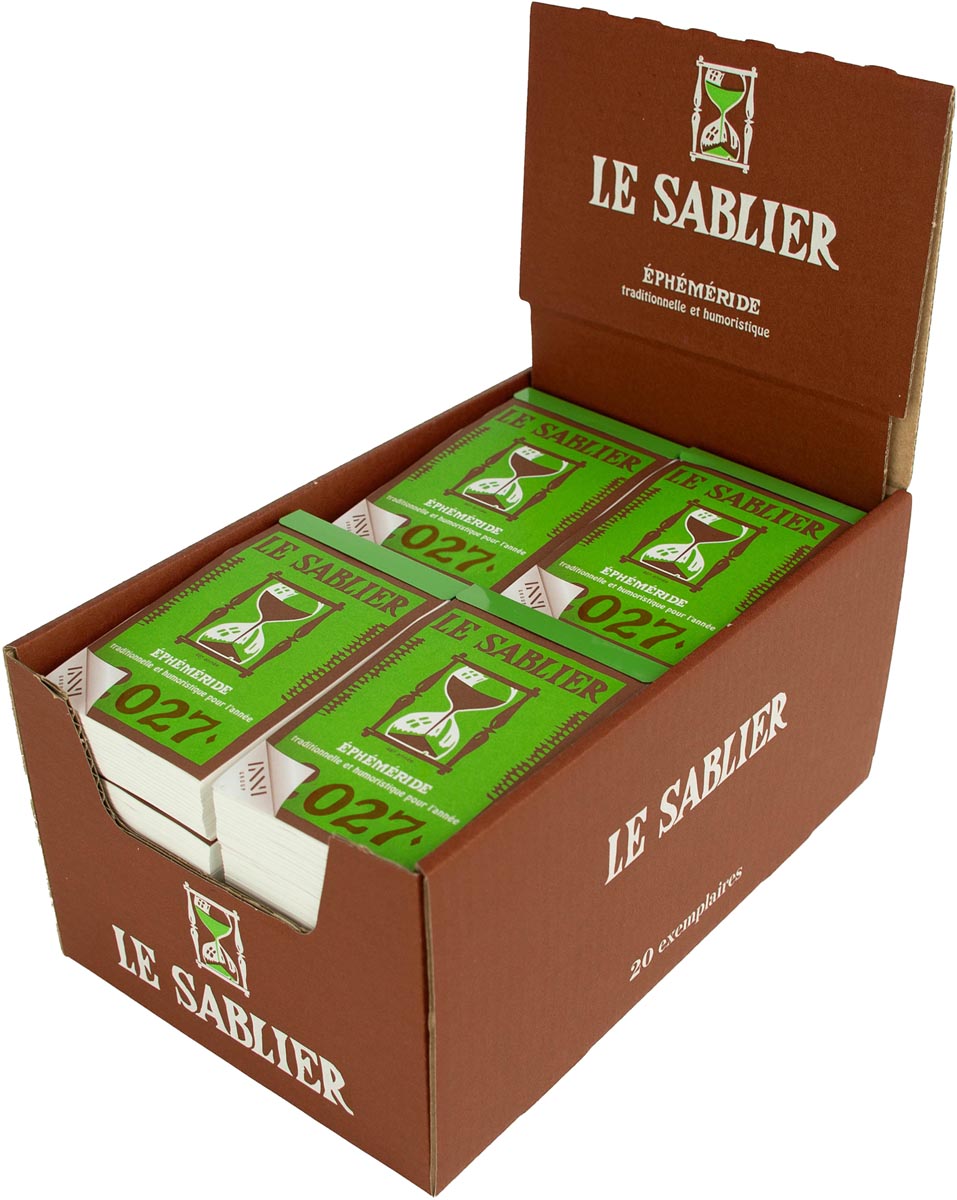 Klika - Calendrier bloc journalier Le Sablier, présentoir de 20 pièces, 2026