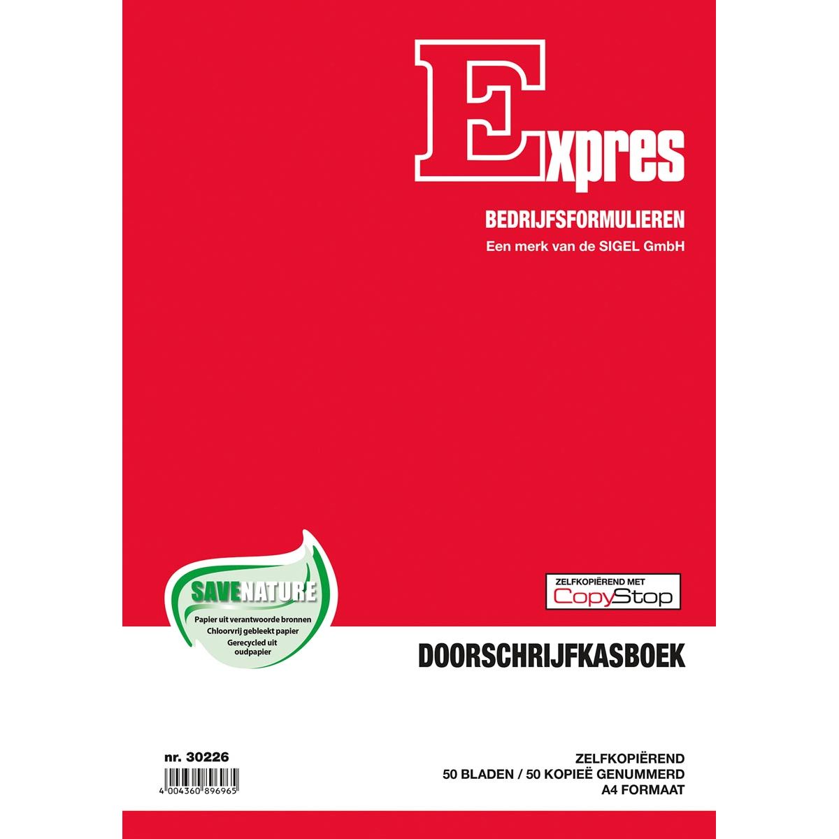 Sigel - Kassenbuch, ft A4, Niederländisch, Duplikat (50 x 2 Blatt)