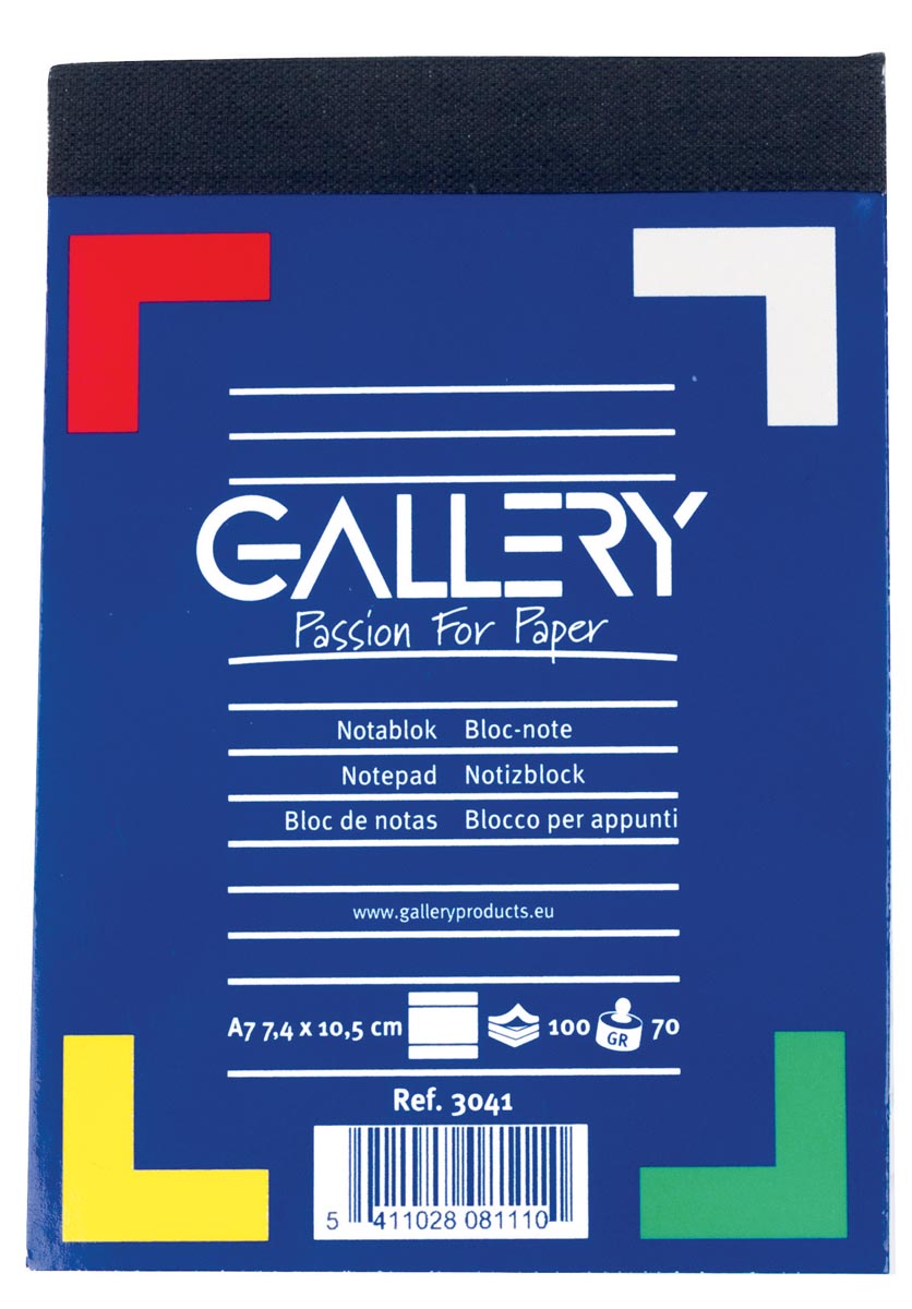 Gallery - bloc-notes, ft A7, ligné, bloc de 100 feuilles