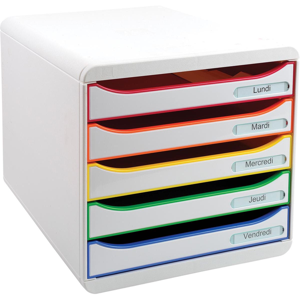 Exacompta - Caisson à tiroirs Big-Box Plus Classic blanc/arlequin/blanc