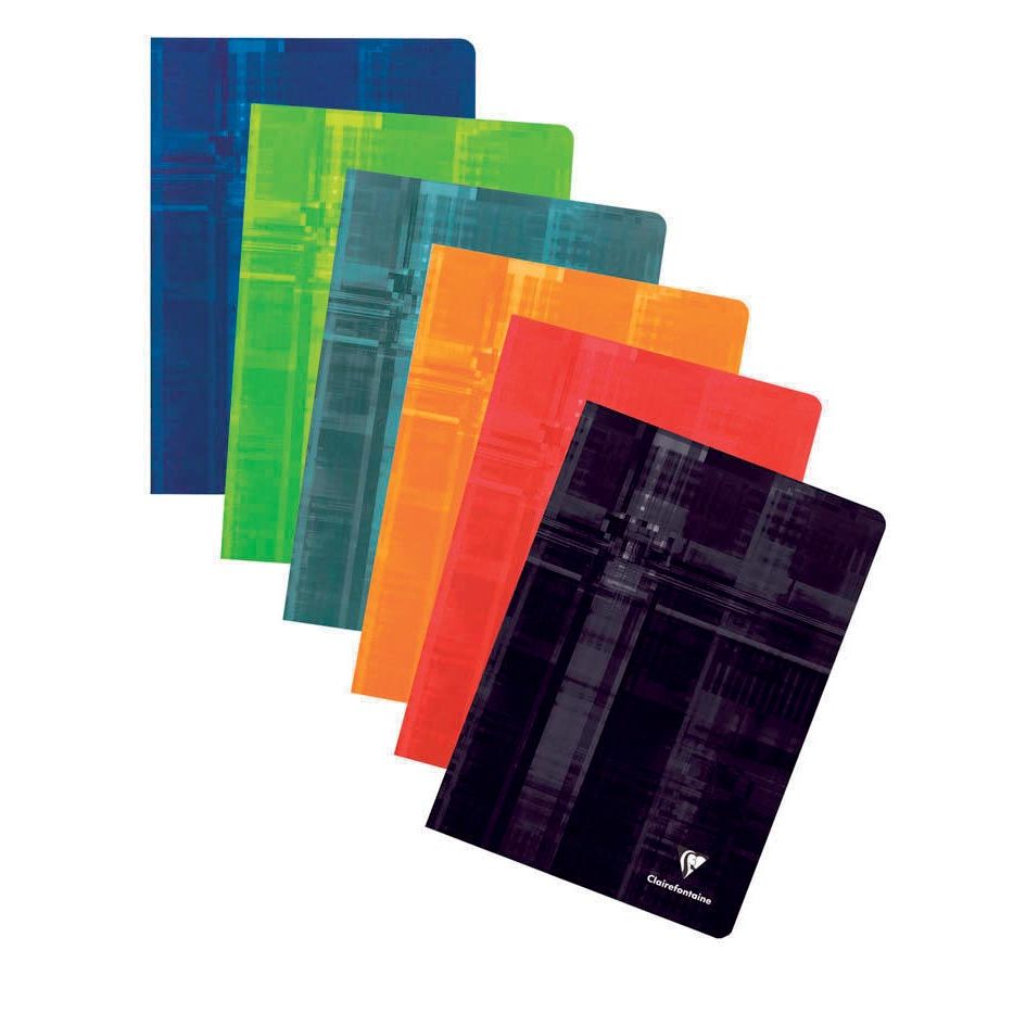 Clairefontaine - carnet format A4, 120 pages, quadrillé 5mm, agrafé, couleurs assorties