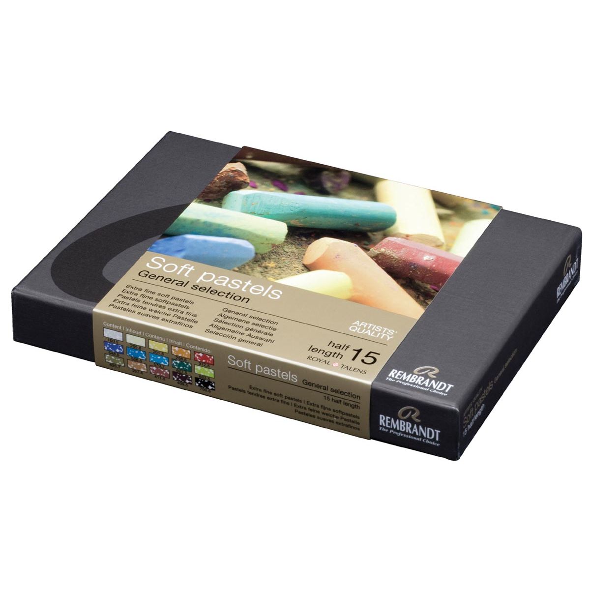 Rembrandt - pastels tendres, terset de 15 demi-pastels