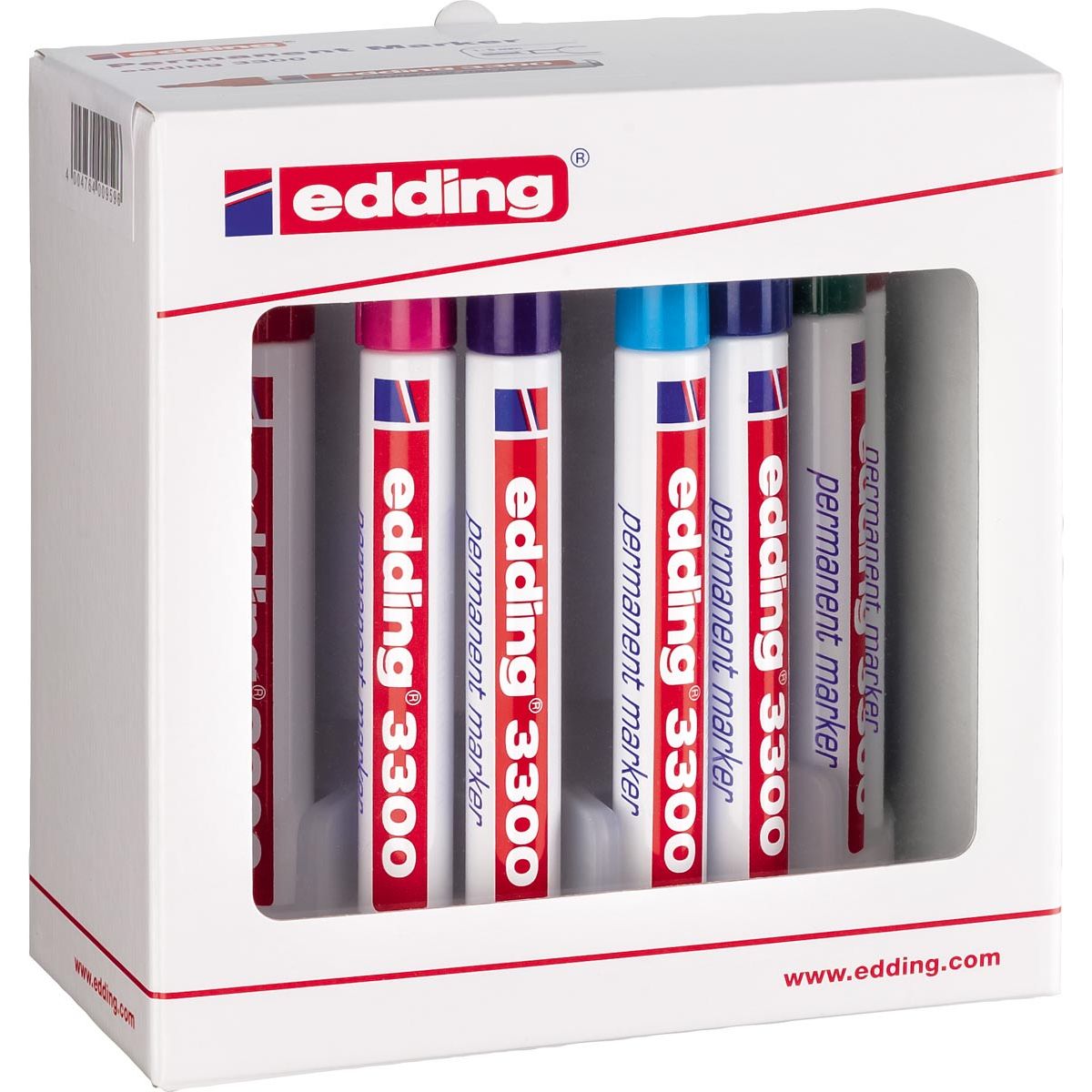 Edding - marqueur permanent e-3300 boîte de 10 pièces couleurs assorties