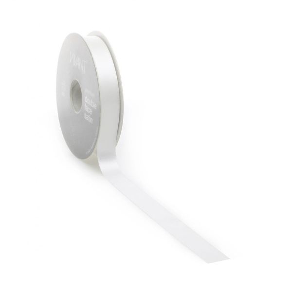 Satijnlint PREMIUM Double face 16mm x 25 meter bamboo / off white