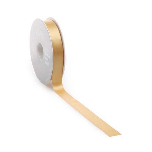 Ruban satin PREMIUM Double face 10mm x 25 mètres doré