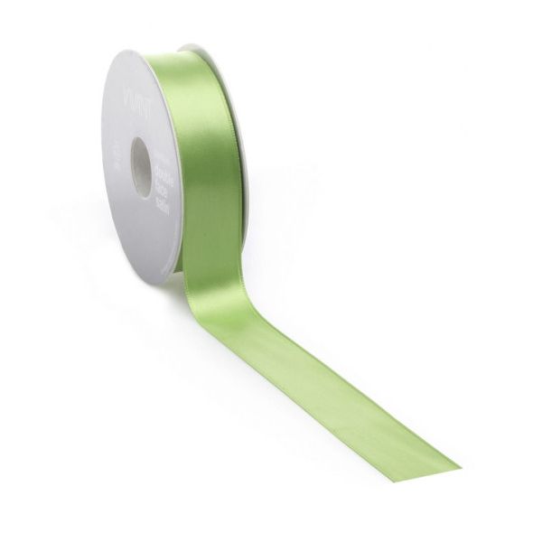 Ruban satin PREMIUM Double face 25mm x 25 mètres vert pomme
