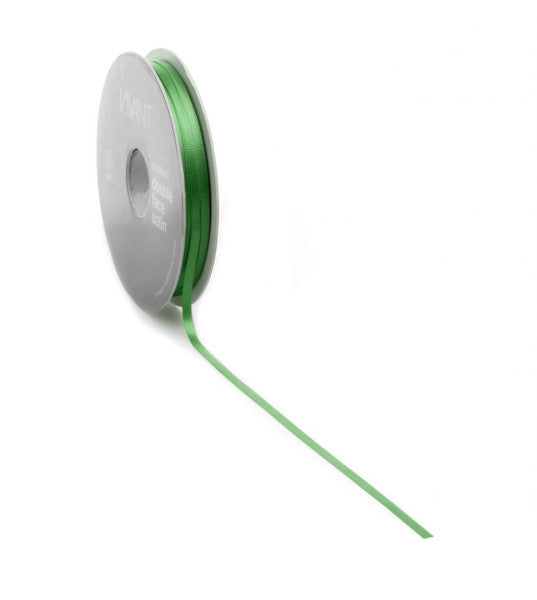 Ruban satin PREMIUM Double face 3mm x 50 mètres émeraude/vert
