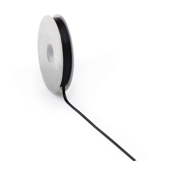 Satinband PREMIUM Double Face 10 mm x 25 Meter schwarz