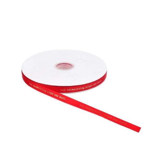 Vol verwachting ... lint rood 12mm x 100 meter