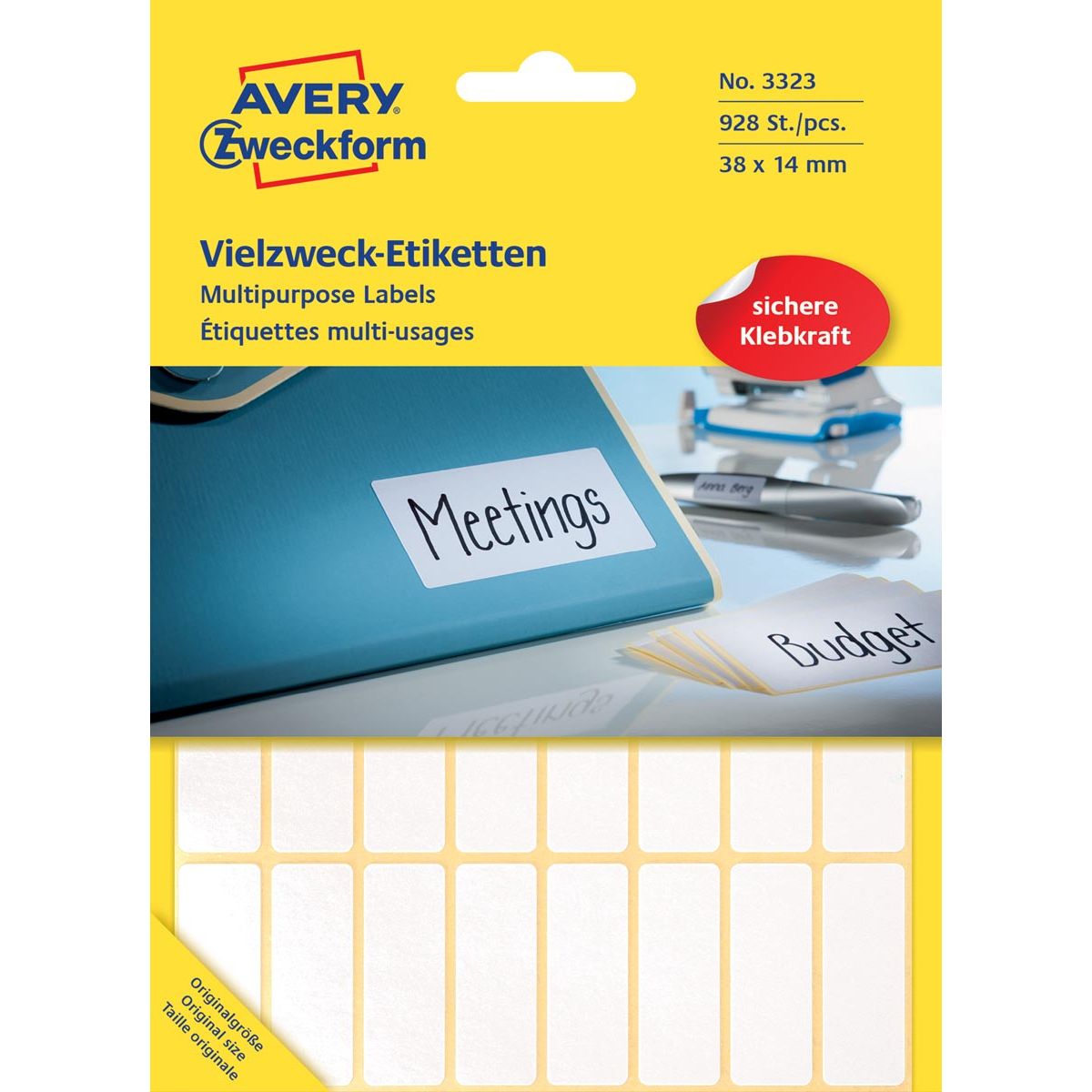 Avery Zweckform - Étiquette Zweckform 3323 38x14mm blanc 928 pièces