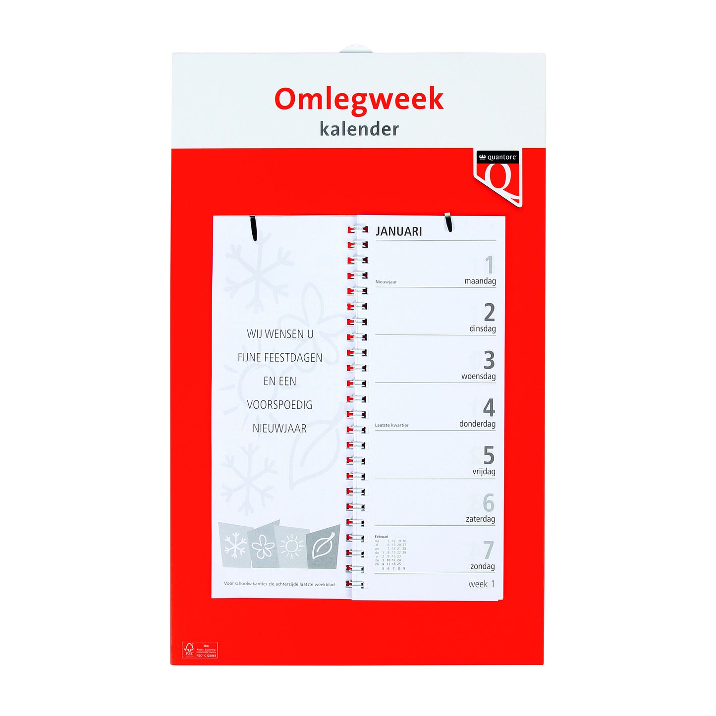 Quantore - Weekomlegkalender 2026