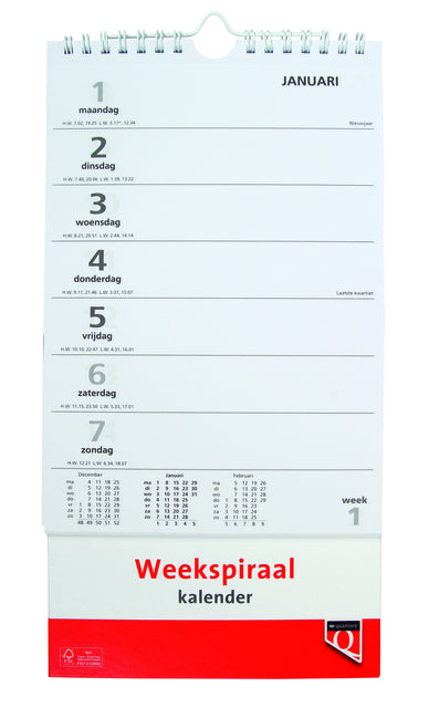 Quantore - Weekspiraalkalender 2027 | 10 stuks