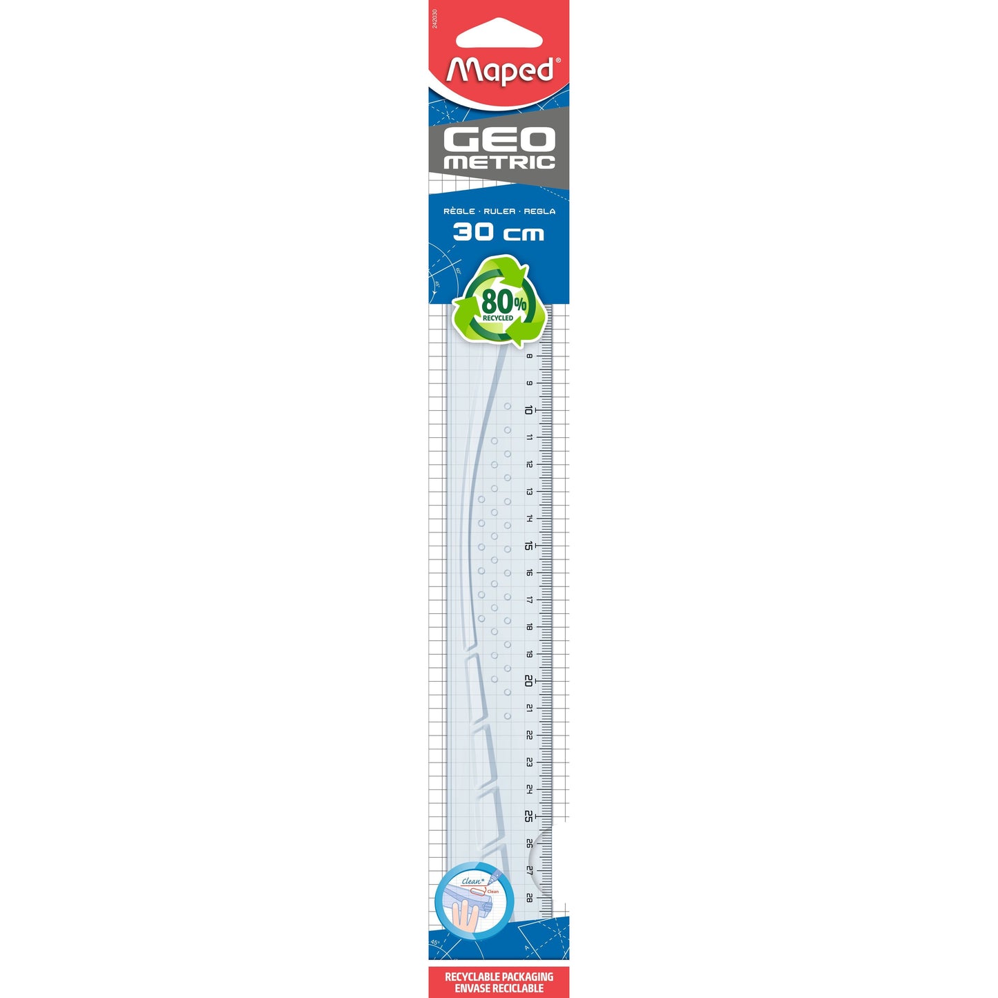 Maped - Règle géométrique 30cm transparente