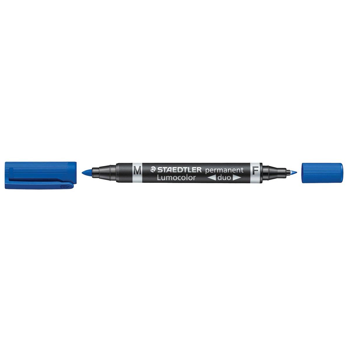 Staedtler - Lumocolor Duo 348, permanent marker, blauw
