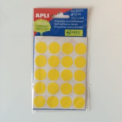 Klika - mapje permanent 19mm rond geel 100x