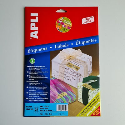 Klika - gold inkjet labels 63.5x29.6mm