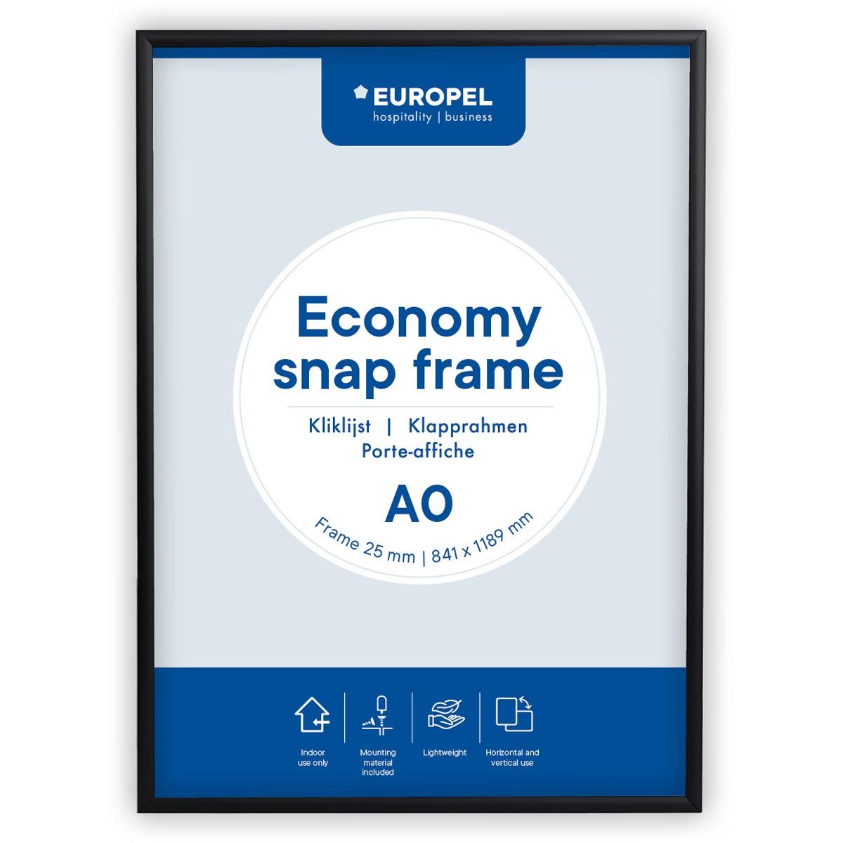 Europel - pel Click frame Economy, cadre 25 mm, ft A0, noir