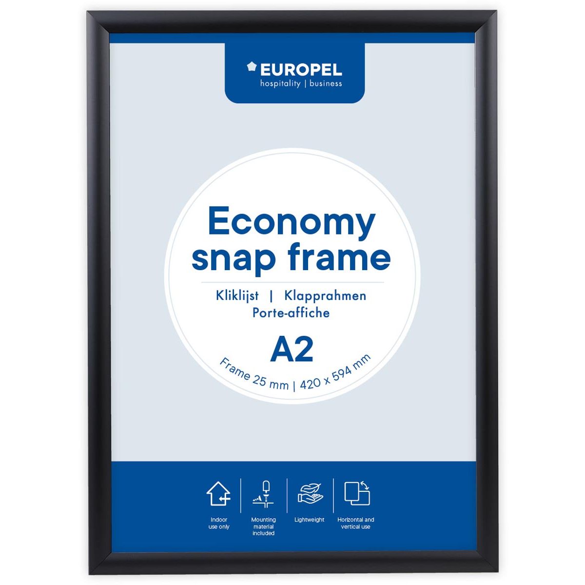 Europel - pel Click frame Economy, cadre 25 mm, ft A2, noir