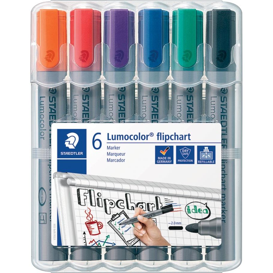 Staedtler - marqueur de marque Lumocolor Flipchart 6 pièces