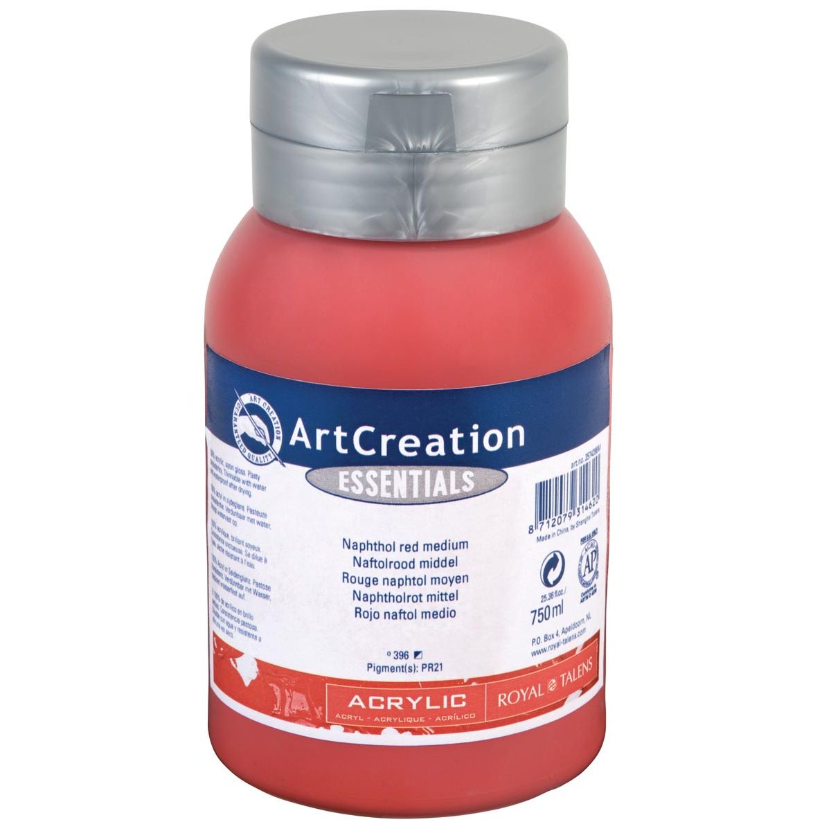 Talens Art Creation - Peinture acrylique Art Creation flacon de 750 ml, rouge naphtol moyen