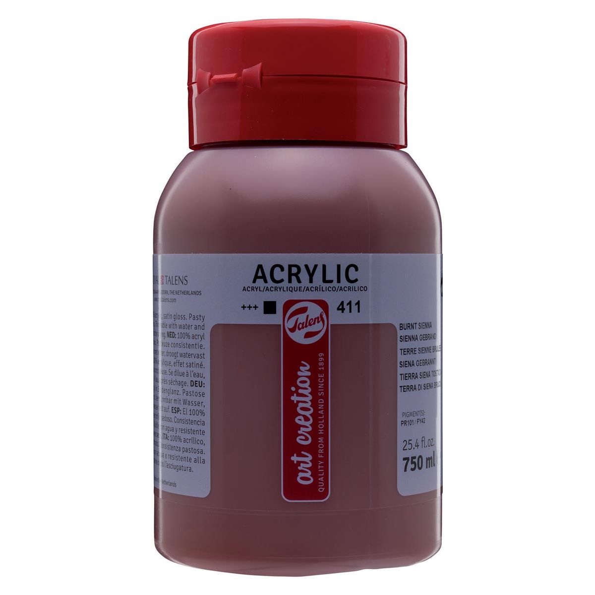 Talens Art Creation - Peinture acrylique Art Creation flacon de 750 ml, terre de sienne brûlée
