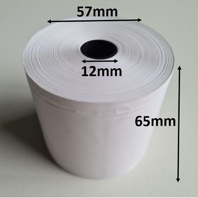 Klika - Rouleau thermique 57x65x12 mm blanc sans BPA 90 pièces