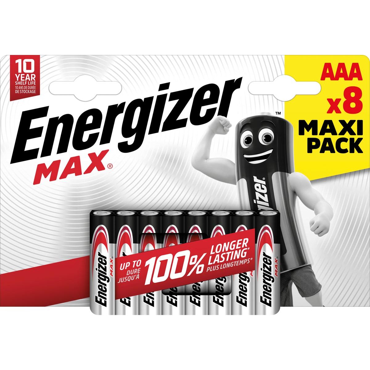 Energizer - Batterien Max AAA/LR03/E92, Blister mit 8 Stück, MaxIPACK