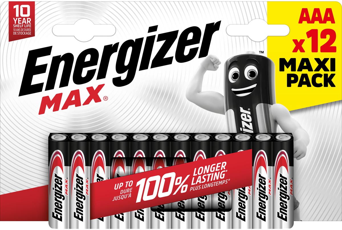 Energizer - piles Max AAA, blister de 12 pièces