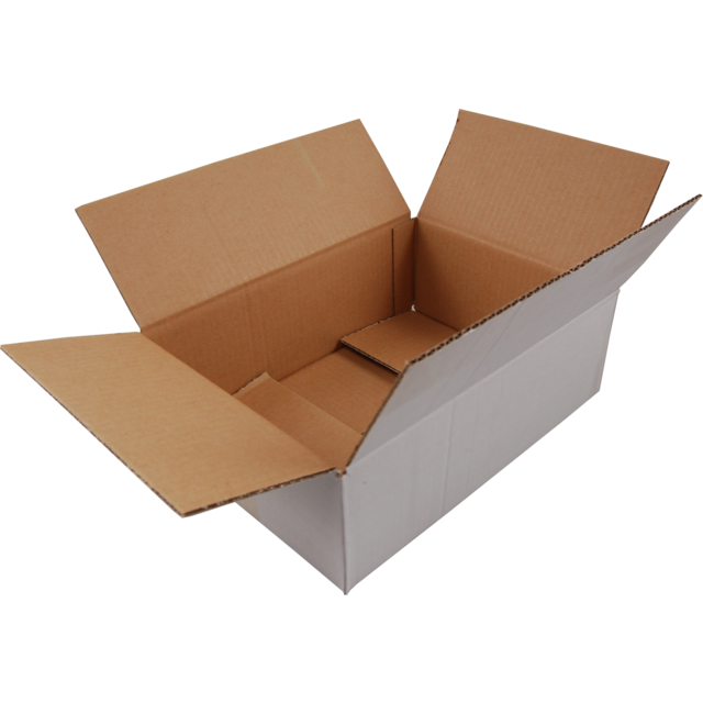 Klika - Boîte pliante américaine | carton ondulé | 380x240x95mm | vague unique | blanc | 25 pièces
