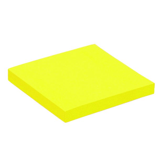 Quantore - Bloc mémo 76x76mm jaune fluo 100 feuilles