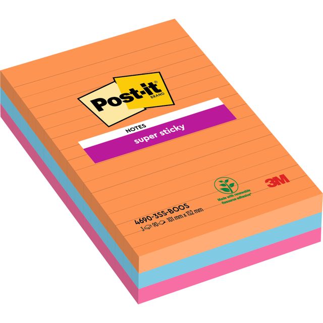 Post-it - Bloc mémo 4690 super collant 101x152mm bngkk