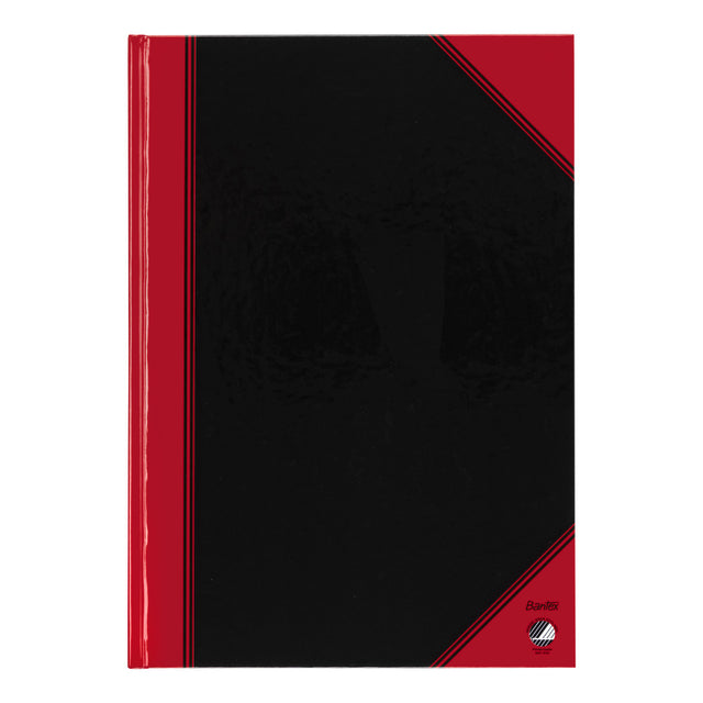 Bantex - Carnet noir/rouge A4 ligne 70gr 96 feuilles | 6 pièces