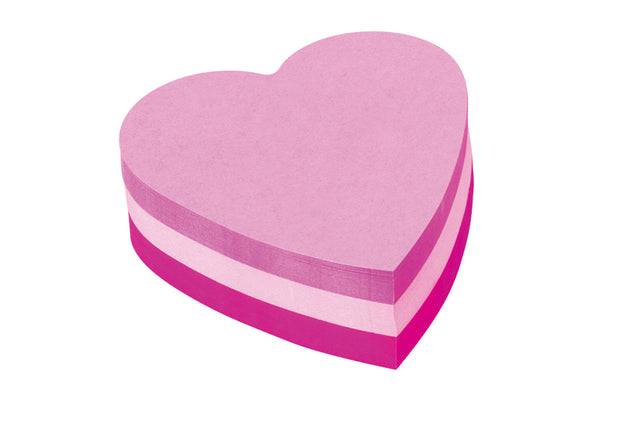 Post-it - Memoblok vormen 2007 70x70mm hart roze
