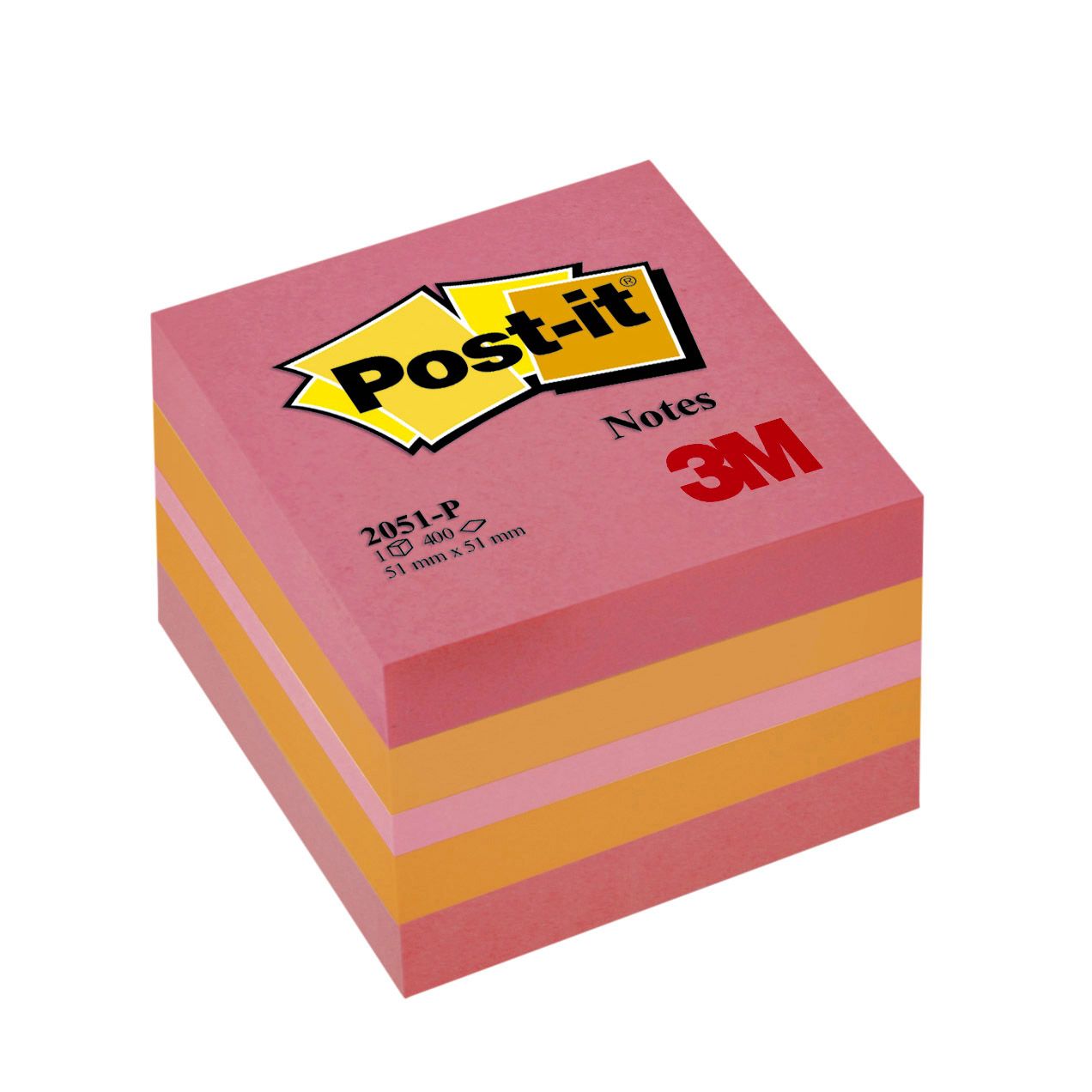 3M - Notizblock 2051 51x51mm Würfel rosa