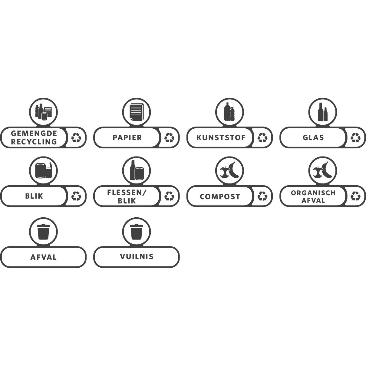 Rubbermaid – Etikettenset Slim Jim RS Dutch