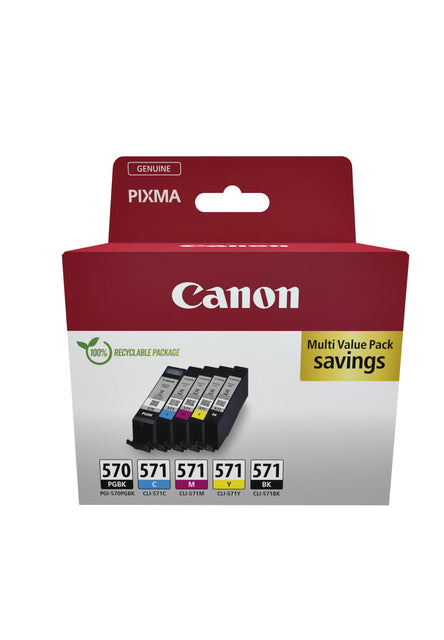 Canon - 0372C004 inktcartridge 5 stuk(s) Origineel Normaal rendement Foto zwart, Foto cyaan, Zwart, Fotogeel, Foto magenta