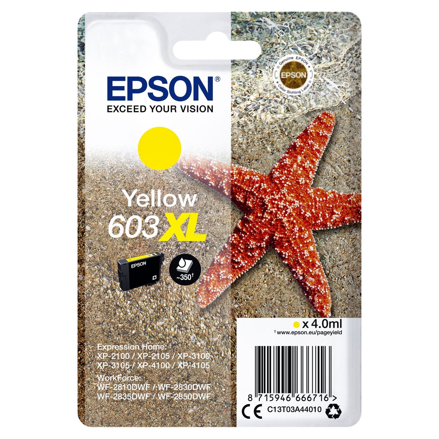 Epson - Singlepack Yellow 603XL Ink