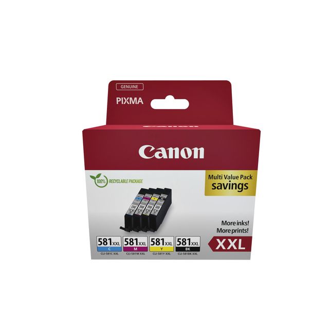 Canon - Inktcartridge CLI-581XXL zwart + 3 kleuren