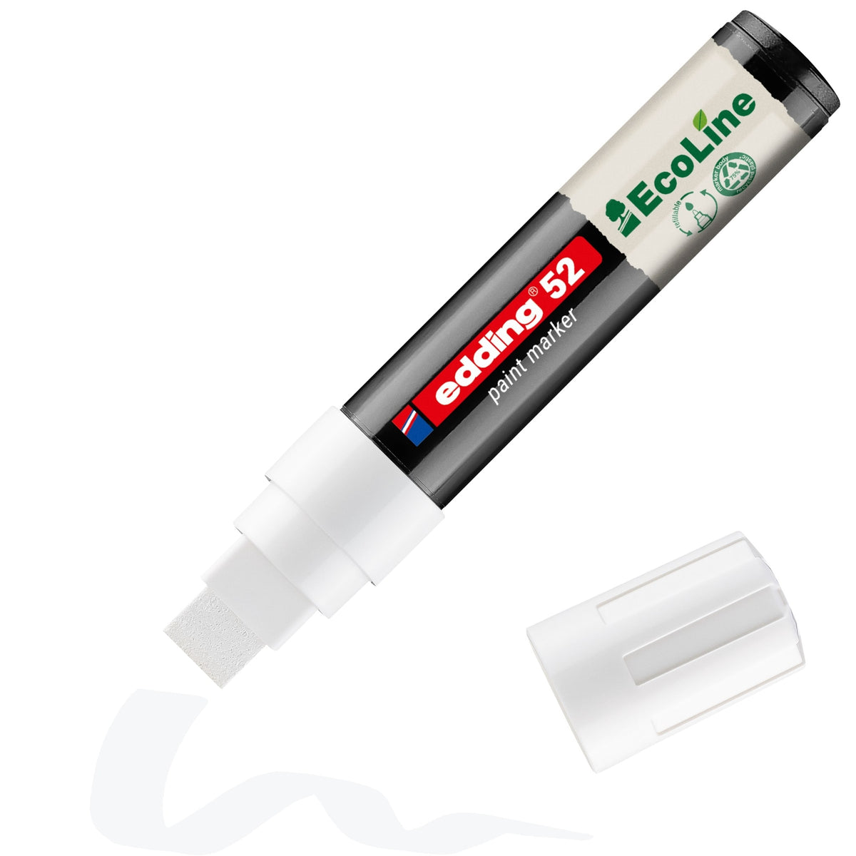 Edding EcoLine - Paintmarker edding 52 eco waterbasis 4-15mm wit | 5 stuks