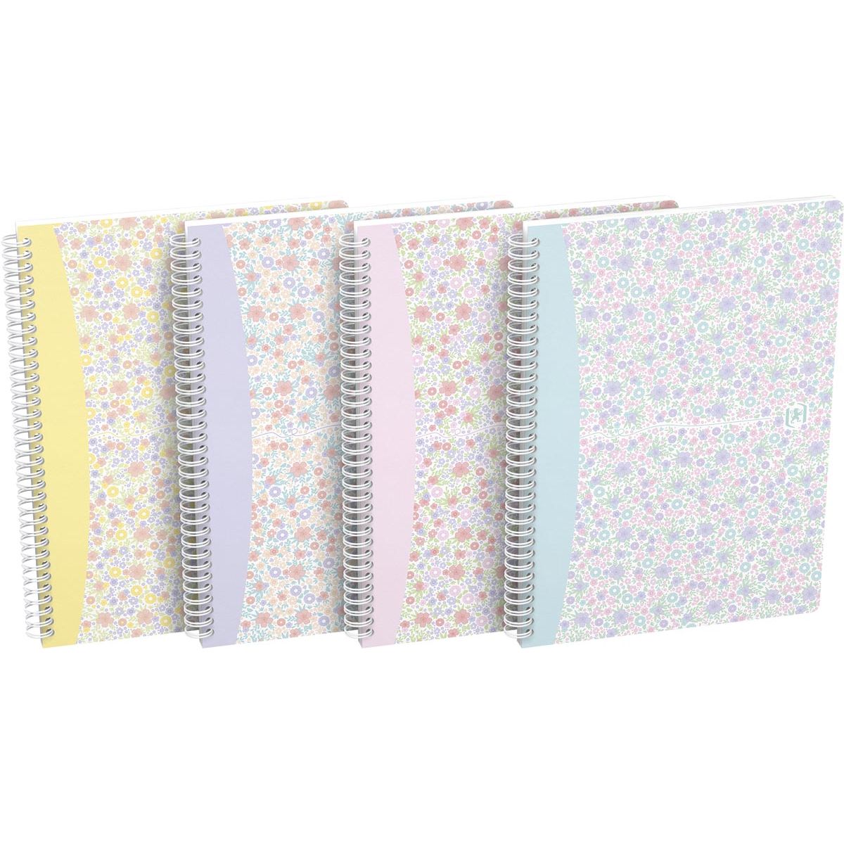 Oxford - Bloc spirale floral ligne b5 assorti