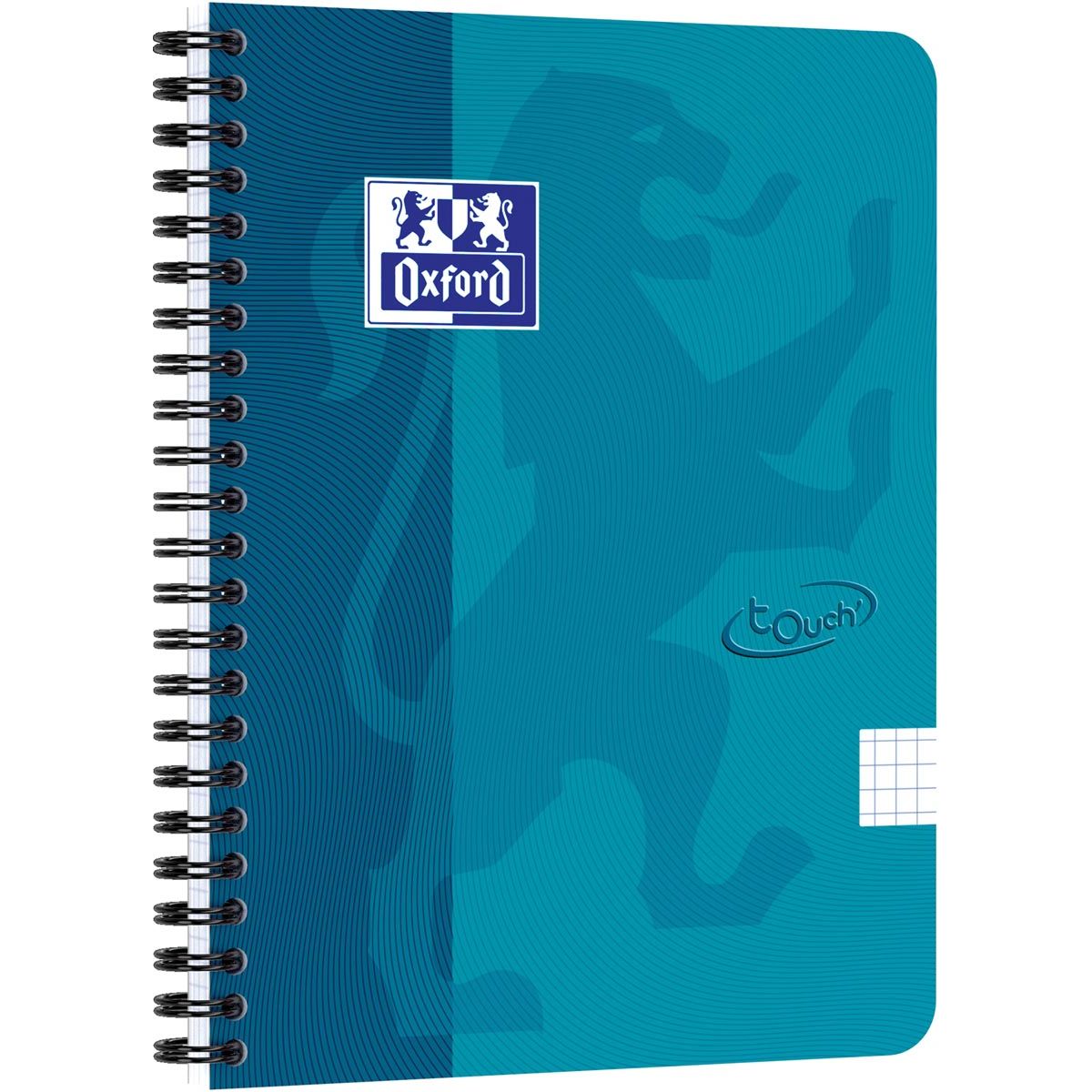 Oxford - School Touch spiraalblok, ft A5, 140 bladzijden, geruit 5 mm, blauw (aqua)