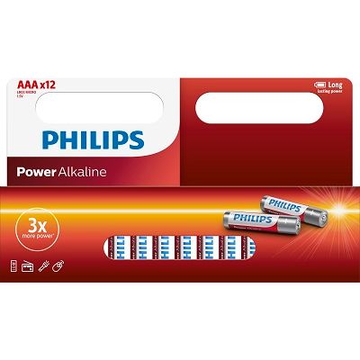 Philips - Power Alkaline 12 x AAA-Batterie
